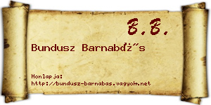 Bundusz Barnabás névjegykártya