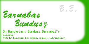 barnabas bundusz business card